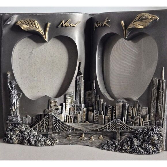 Silver I ❤️New York Double Picture Frame - Picture 1 of 5